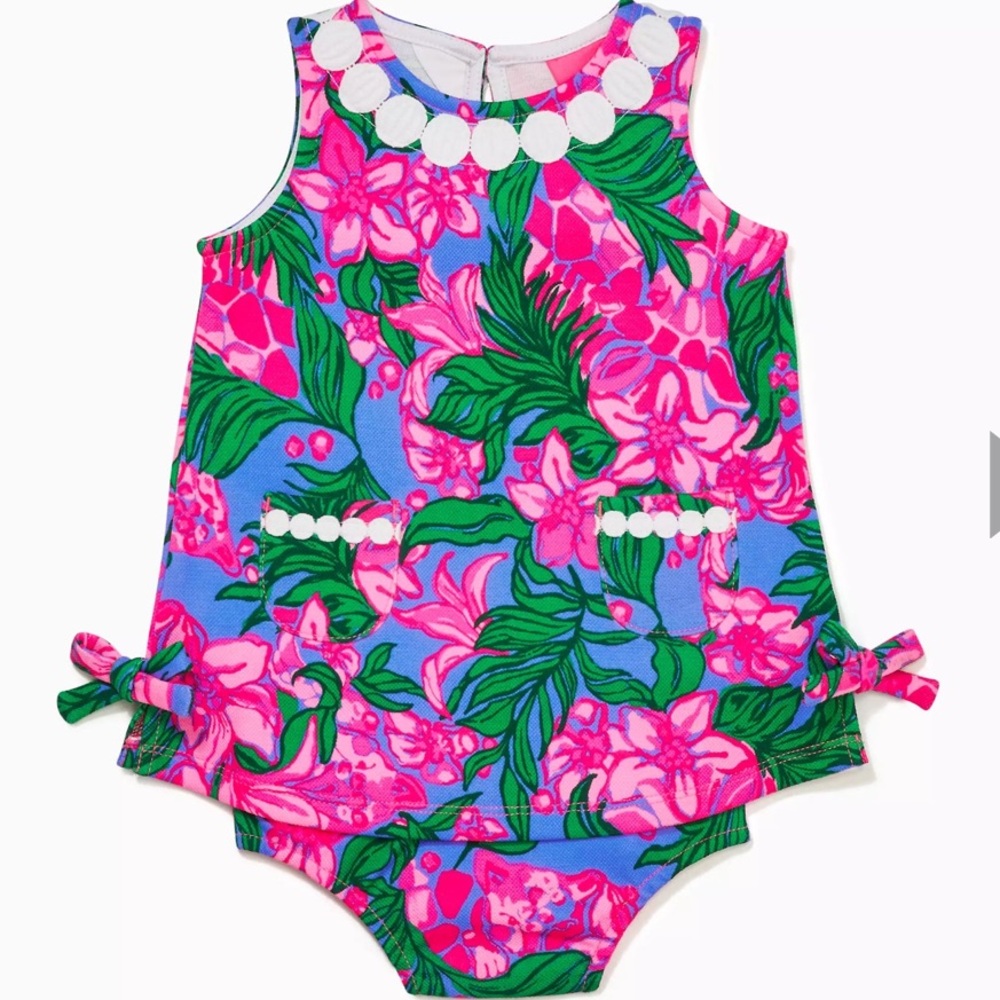 Lilly Pulitzer Baby Lilly Knit Shift Dress in Cerise Pink Safari Sunset nwt